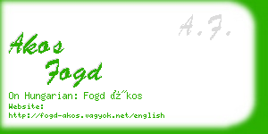 akos fogd business card